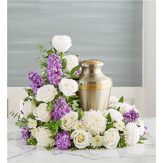 Cremation Wreath- Lavender And White