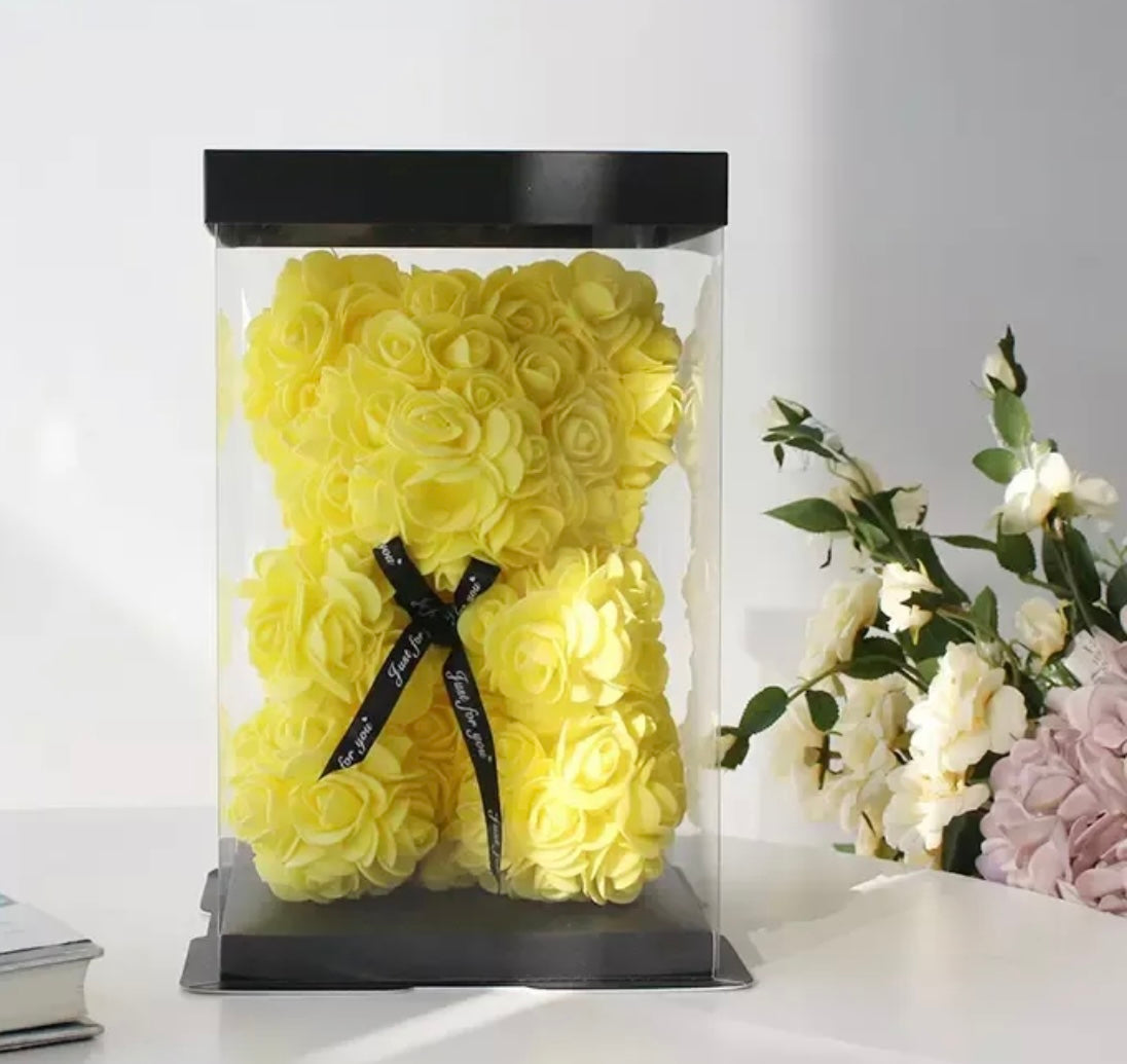 Yellow Foam Rose Bear