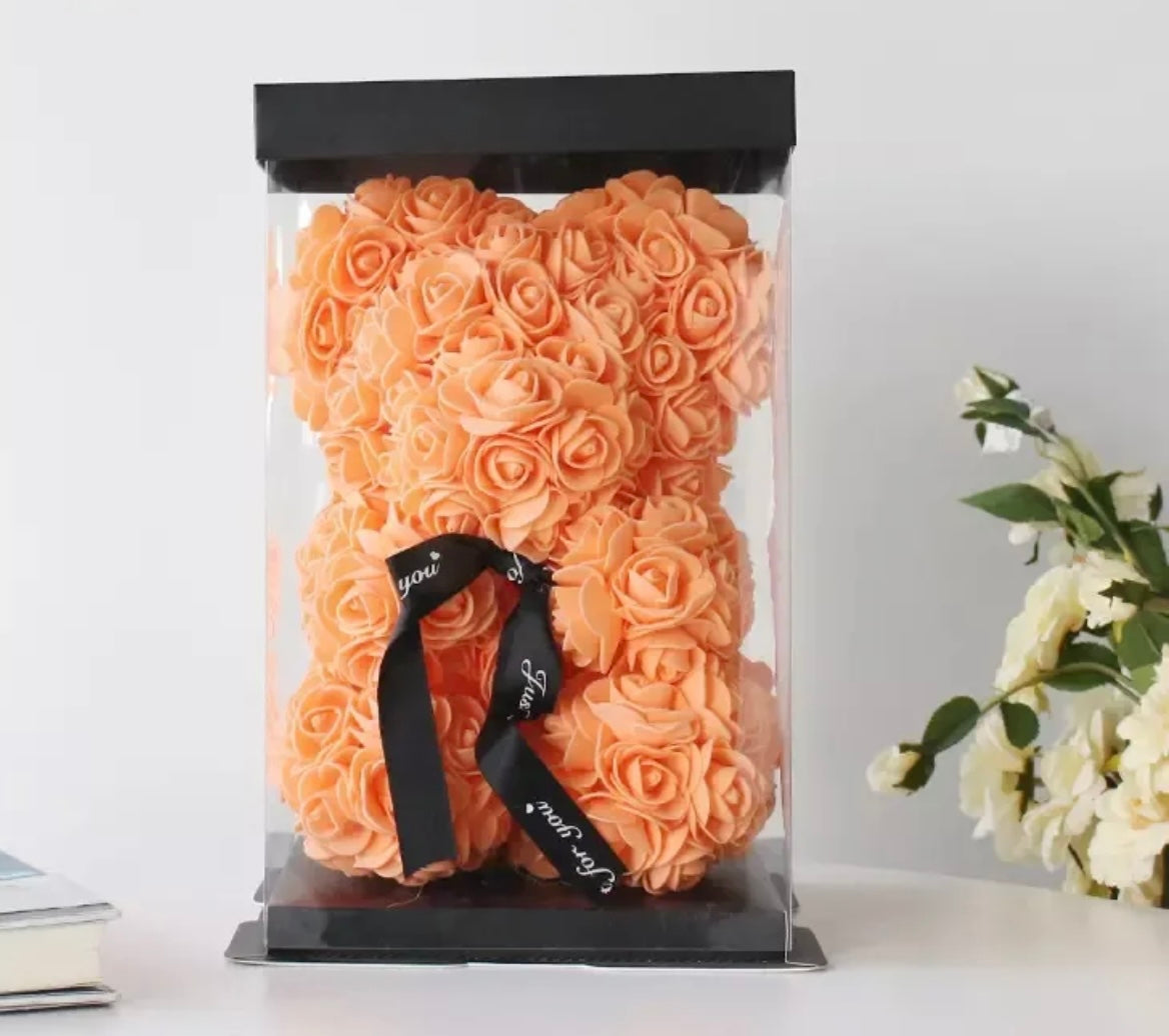 Orange Foam Rose Bear