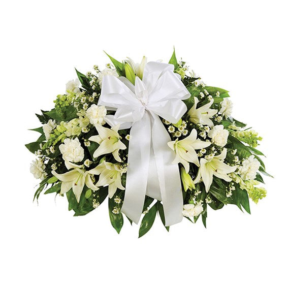 Half Casket Spray - All White – L & G FLOWER SHOP, Las Vegas NV