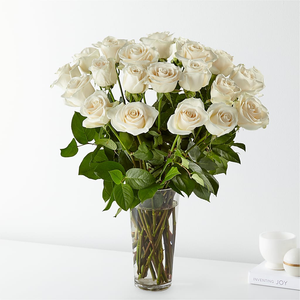Long Stem White Rose Bouquet – L & G FLOWER SHOP, Las Vegas NV