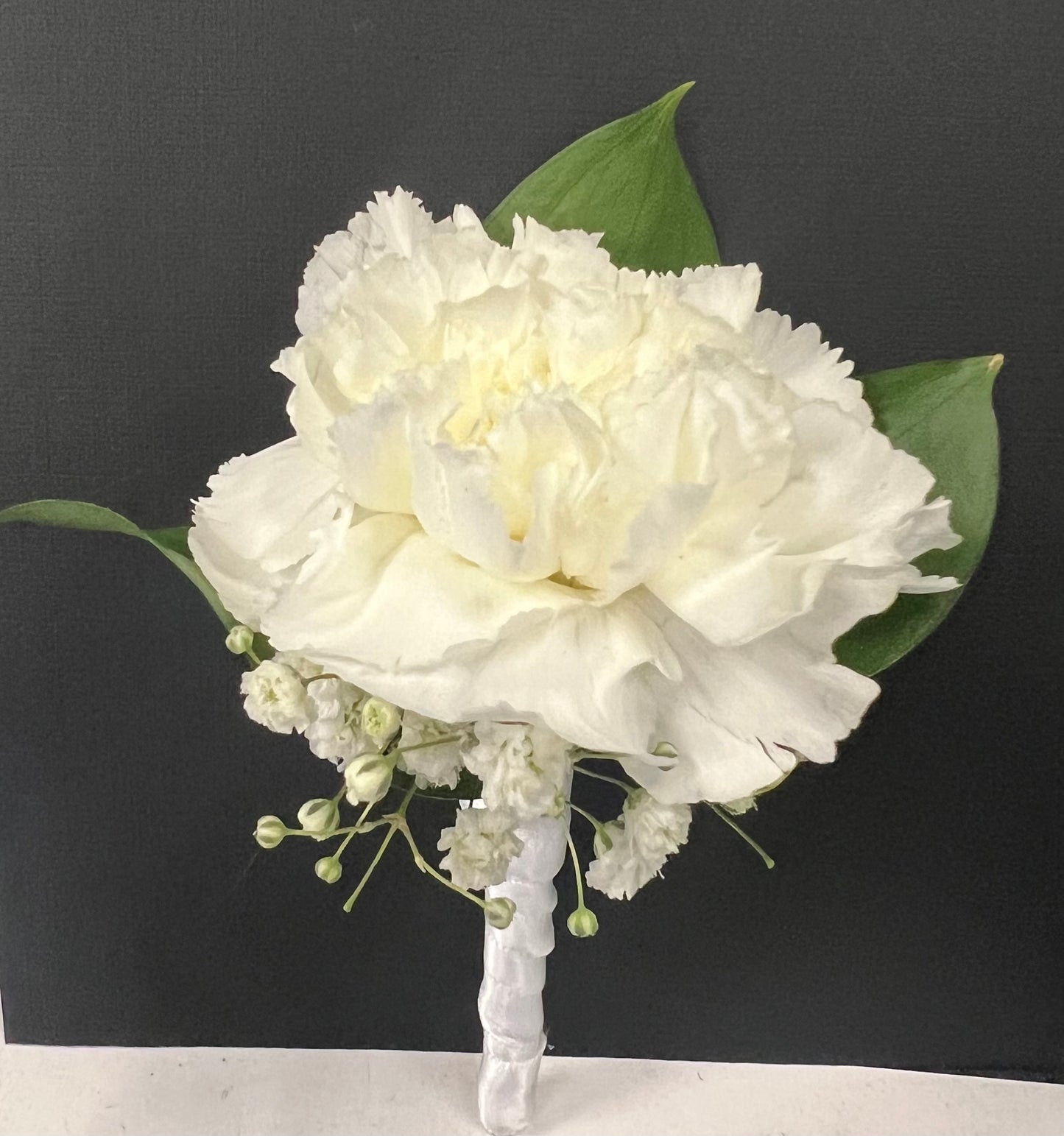 White Carnation Boutonniere – L & G FLOWER SHOP, Las Vegas NV