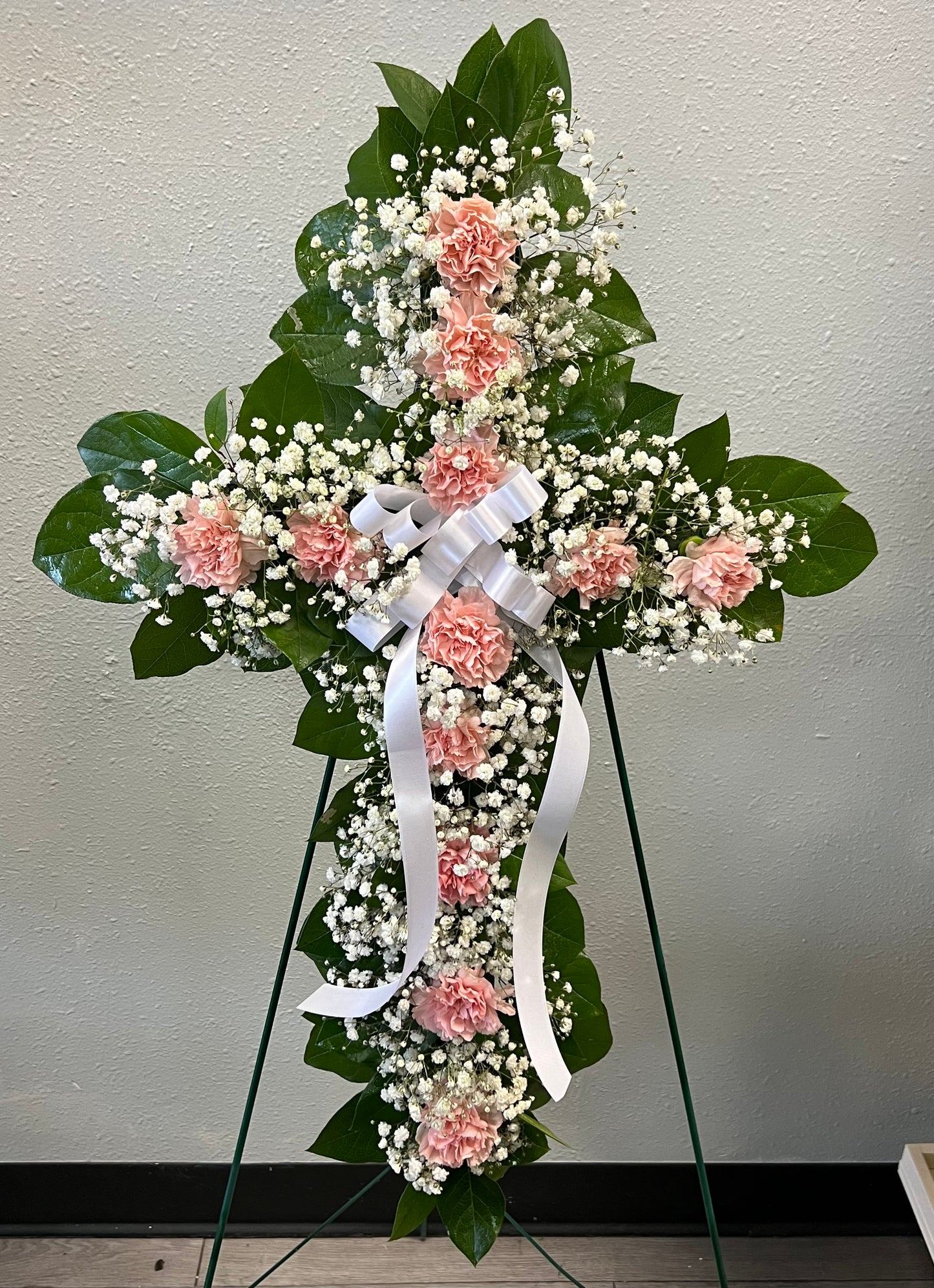 Small pink standing cross – L & G FLOWER SHOP, Las Vegas NV