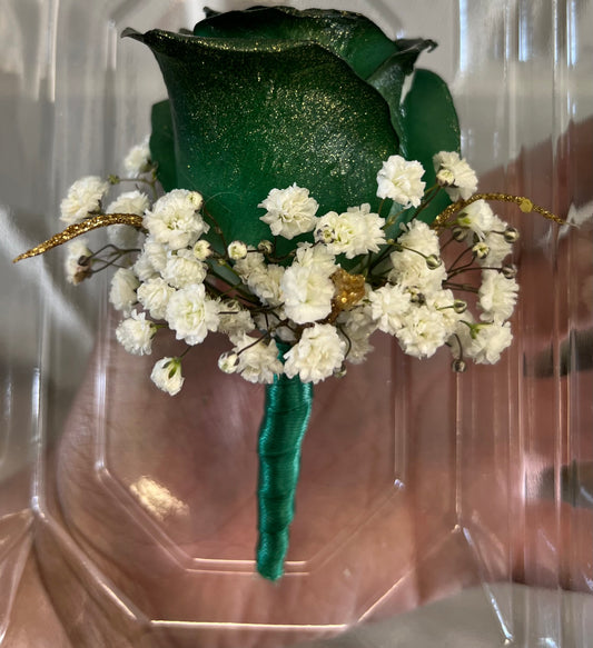 Emerald Rose Boutonniere