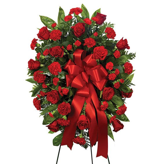 Red standing spray – L & G FLOWER SHOP, Las Vegas NV