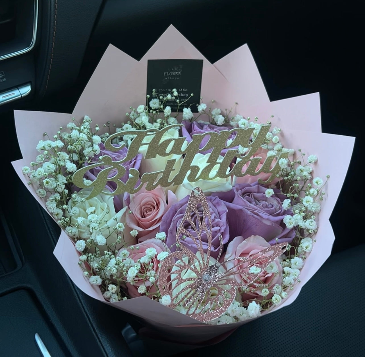 12 Rose Cutie Birthday Bouquet – L & G FLOWER SHOP, Las Vegas NV