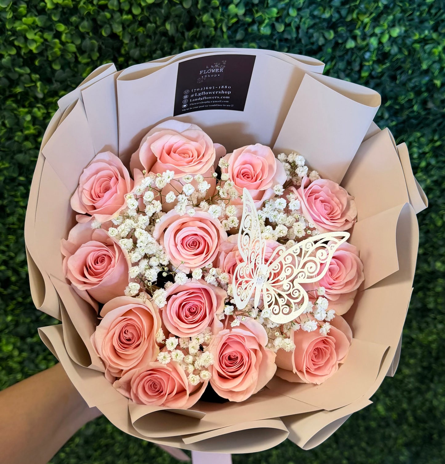 12 pink rose Bouquet