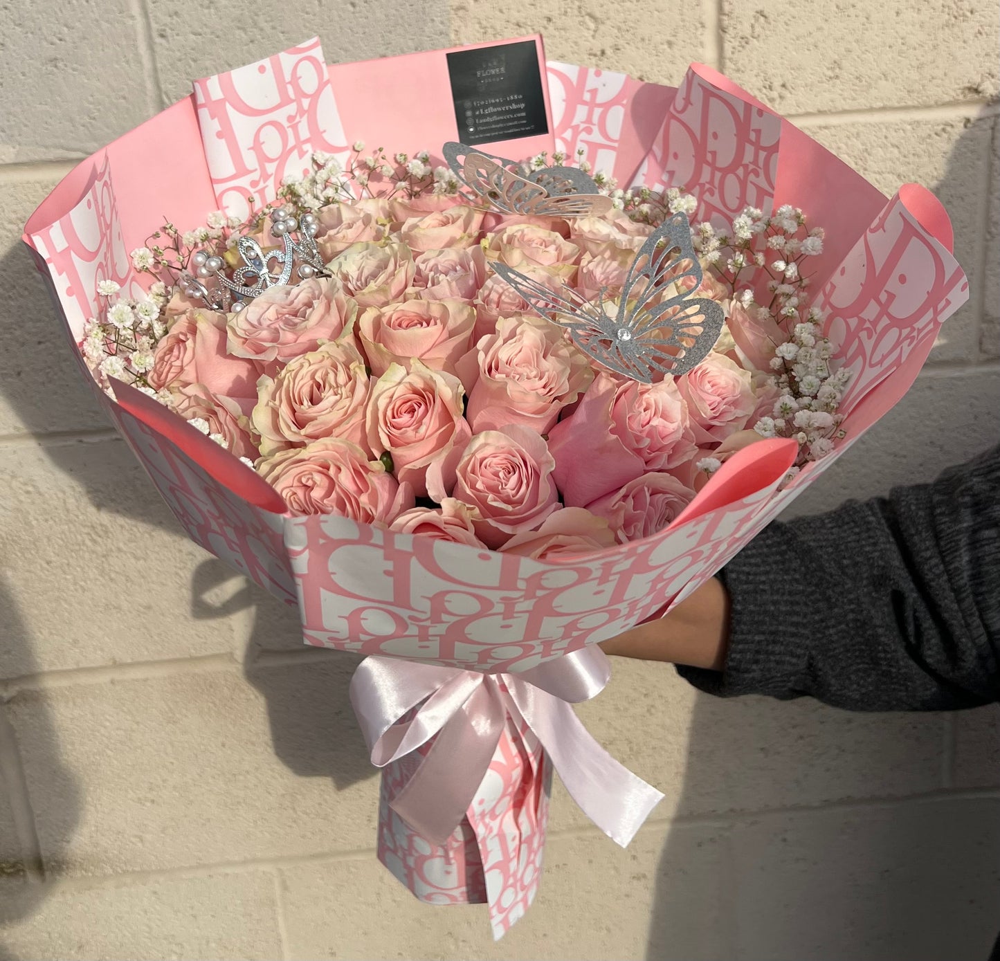 36 Pink Rose Di@r Bouquet (pink) – L & G FLOWER SHOP, Las Vegas NV