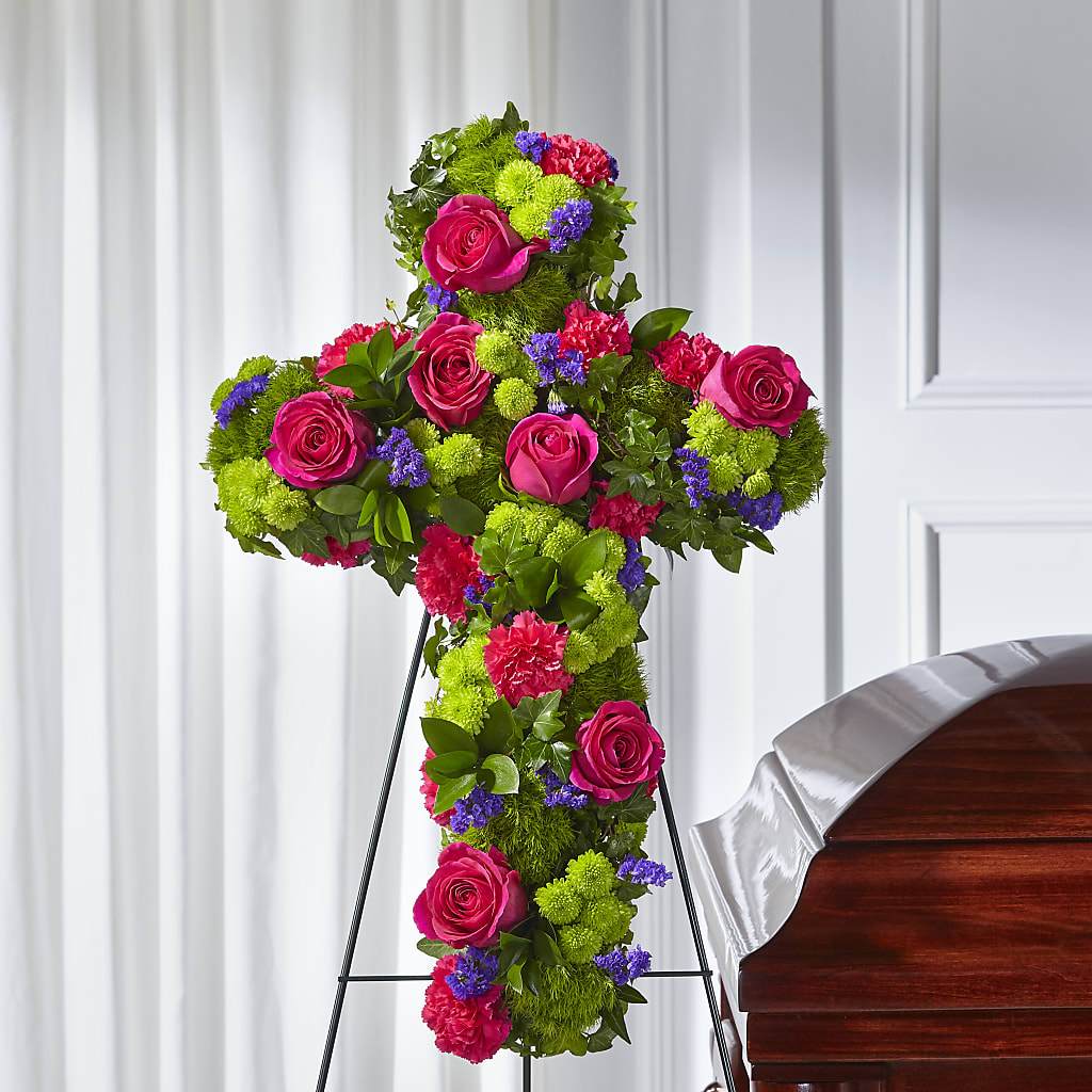 Tribute Rose Floral Cross – L & G FLOWER SHOP, Las Vegas NV