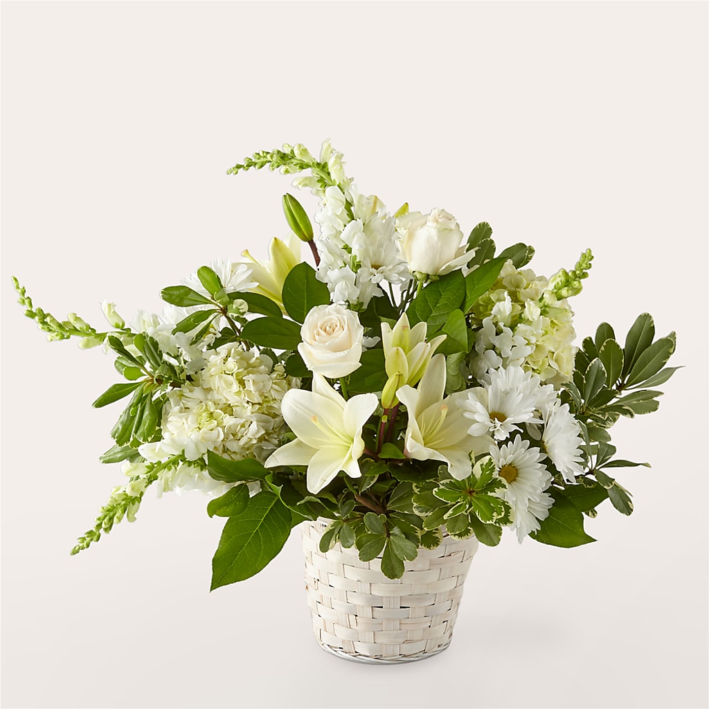 Ivory Elegance Floral Basket – L & G FLOWER SHOP, Las Vegas NV
