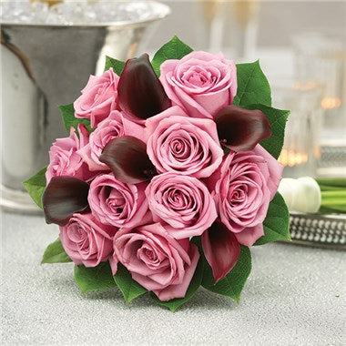 Purple Elegance Rose & Mini Calla Lily Bouquet