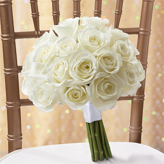 All White Roses Bouquet