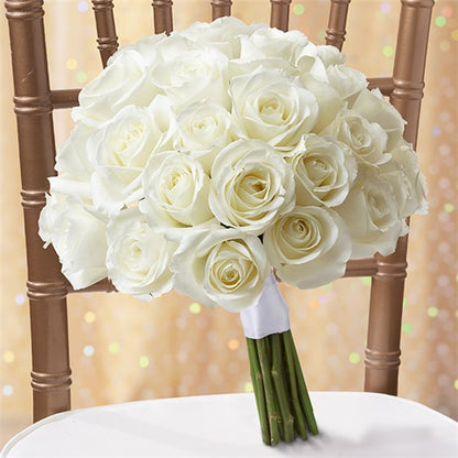 All White Roses Bouquet