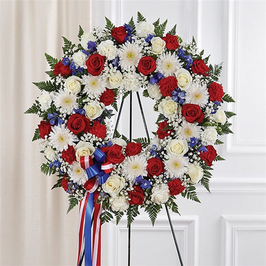 Serene Blessings™ Red, White & Blue Standing Wreath