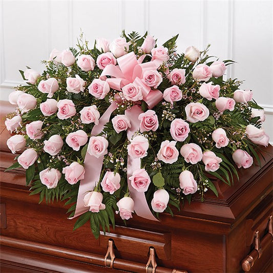 Pink Rose Half Casket