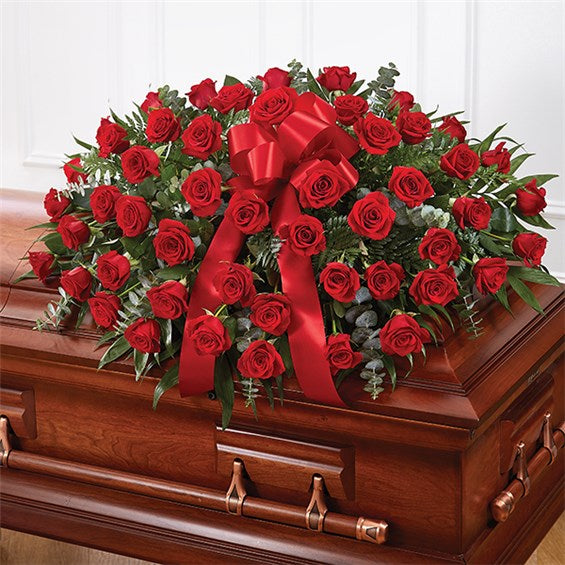 Red Rose Half Casket