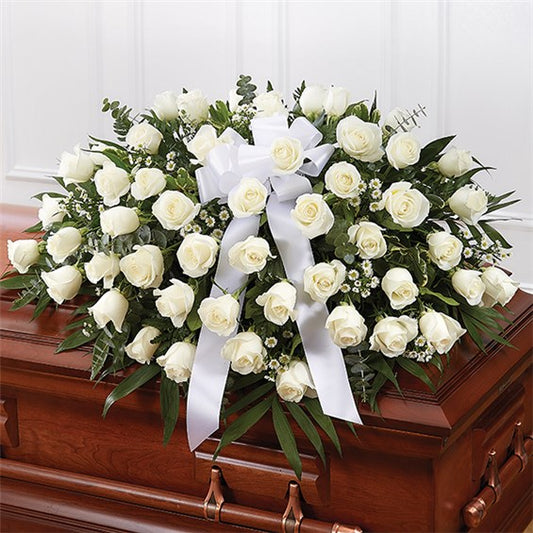 white rose Half Casket