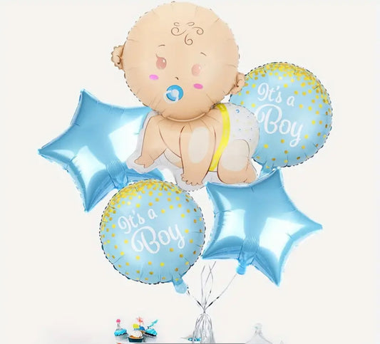 Babyboy Balloon Bouquet 5pc