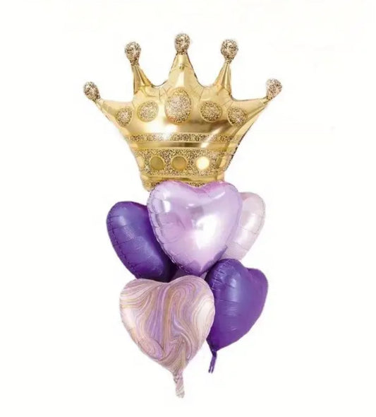 The Queen Balloon Bouquet - 6pc purple