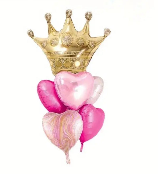 The Queen Balloon Bouquet - 6pc Pink