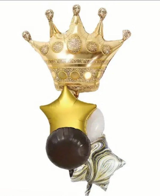 The King Balloon Bouquet - 6pc Gold