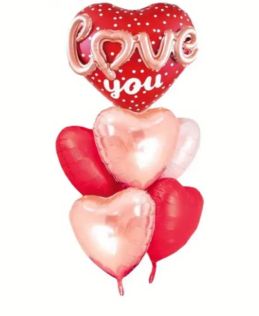 Love Balloon Boquet 6pc