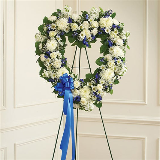 Always Remember  Floral Heart Tribute - Blue