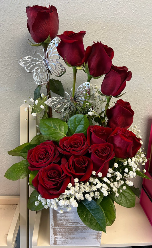 Elegant Red Rose Staircase