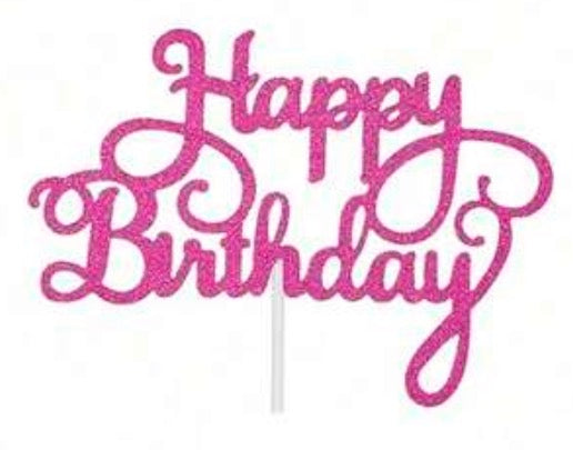 pink birthday topper