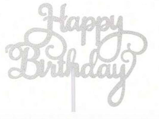 silver birthday topper