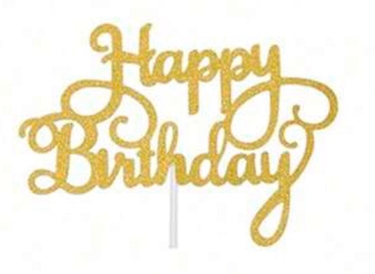 gold birthday topper